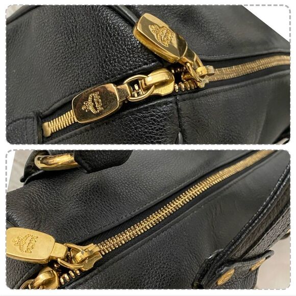 MCM Pebbled Leather Boston Handbag 👜 22cm - Picture 8 of 17